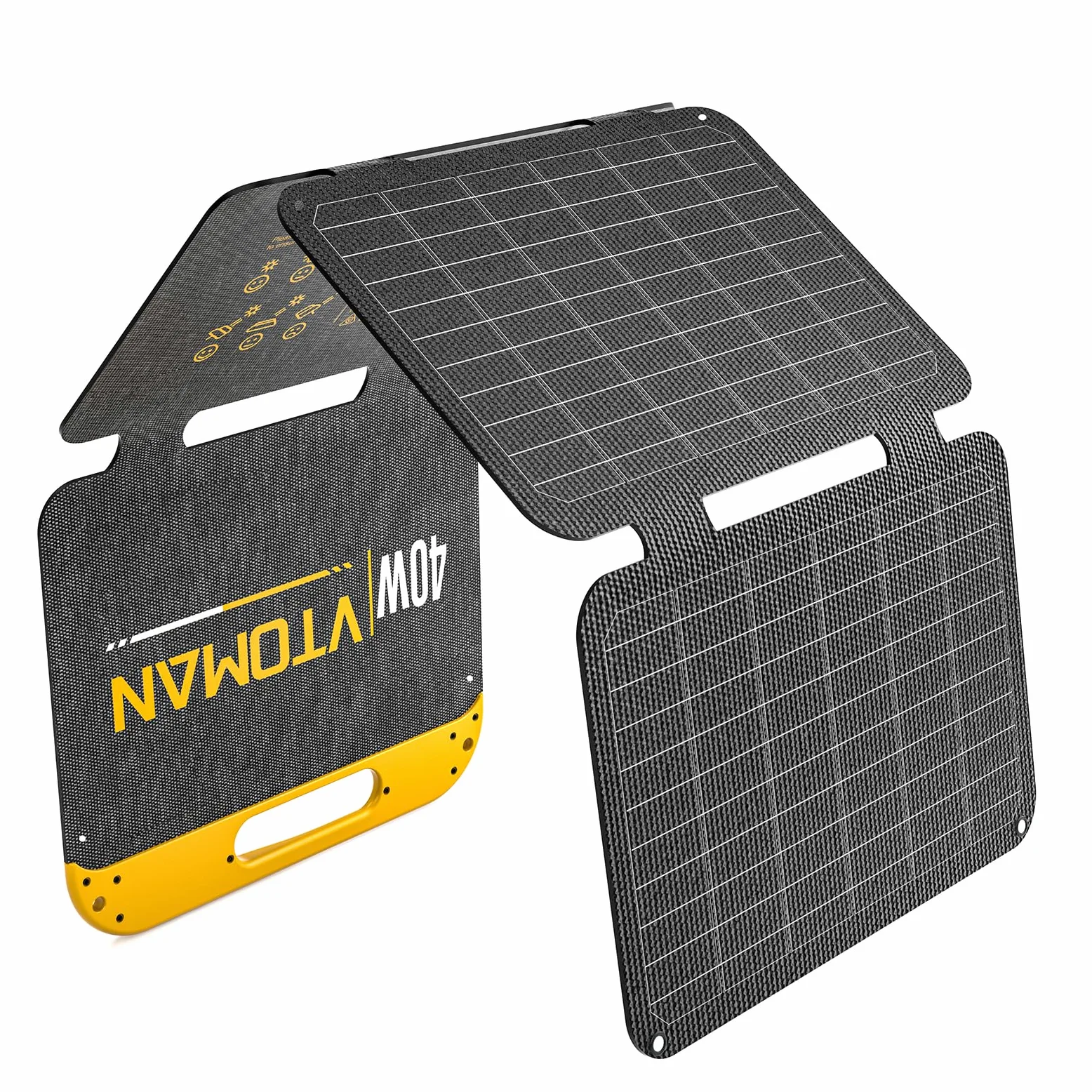 VTOMAN VS40 Portatile Pannello Solare da 40W, 13,9V, 25% Efficienza | Pieghevole Pannello Solare Impermeabile IP67 porte USB-A (Tipo C), PD30W, Leggero, Per Smartphone, Power bank