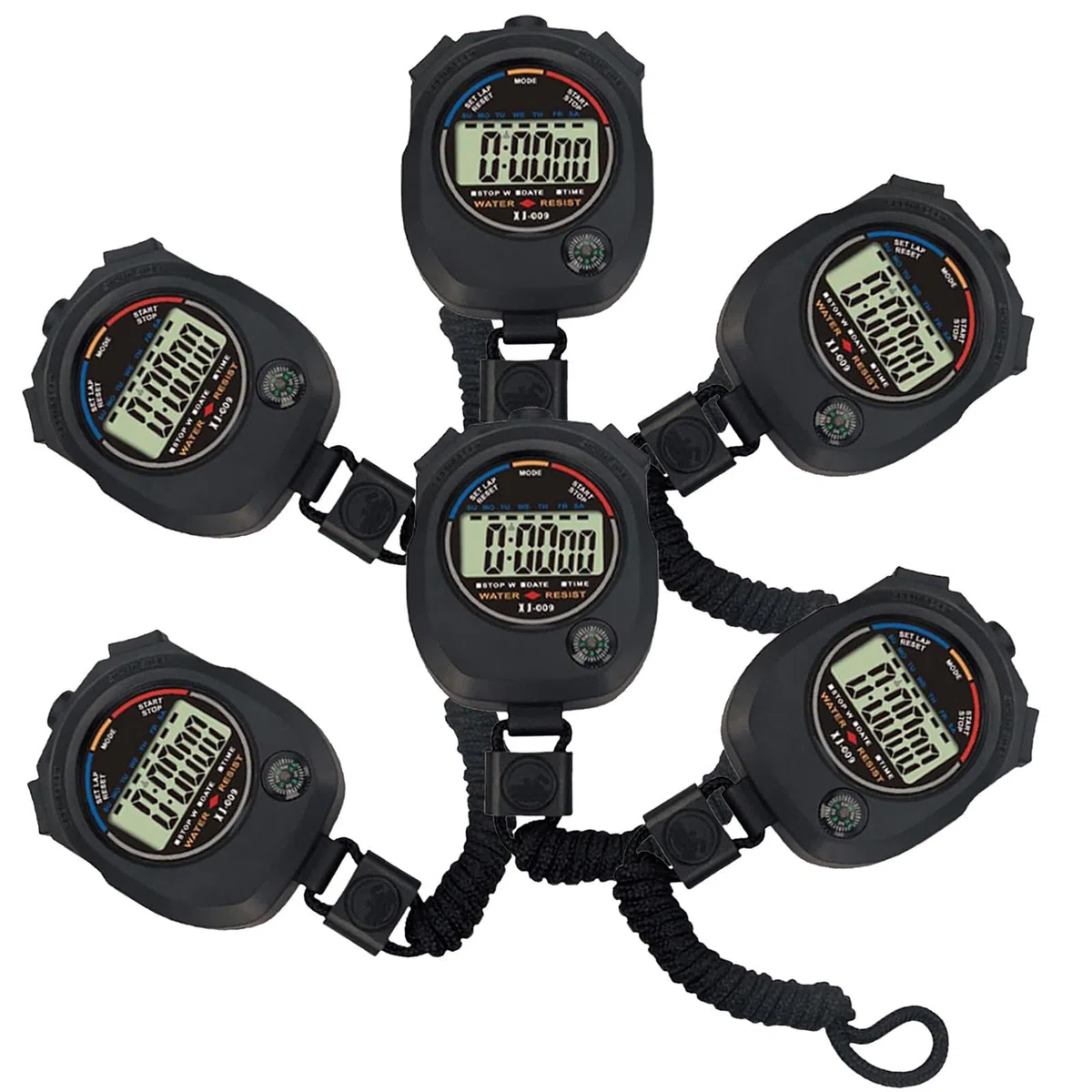 Cronometro Elettronico Zsd-009 Nero 6 Pezzi in Abs | Timer Sportivo Leggero e Pratico, Uso Semplice, Formato Tascabile per Allenamento e Gara