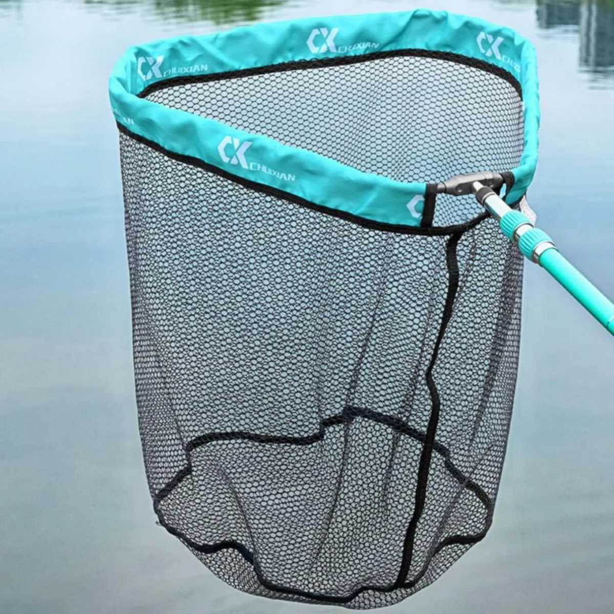 Rete da Pesca Pieghevole Rete da Sbarco Guadino Rete da Atterraggio Accessori da Pesca con Maglia Gommata Che Protegge La Pelle Del Pesce 8mm Adatta per Feeder Barca Riva