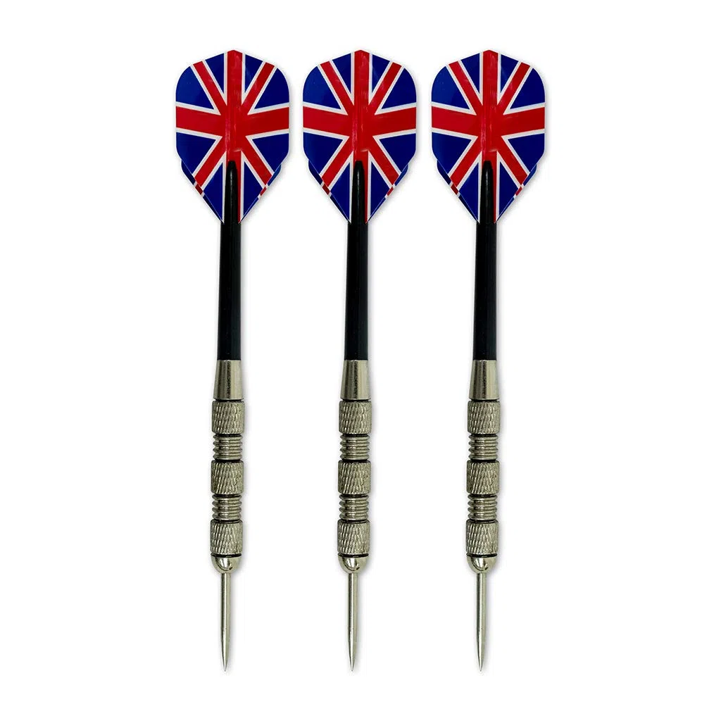 Carromco Steeldartboard Superplay - Bersaglio in sisal di alta qualità in formato tuning, professionale con anello numero di metallo, set di freccette con 3 freccette morbide e 3 freccette in acciaio