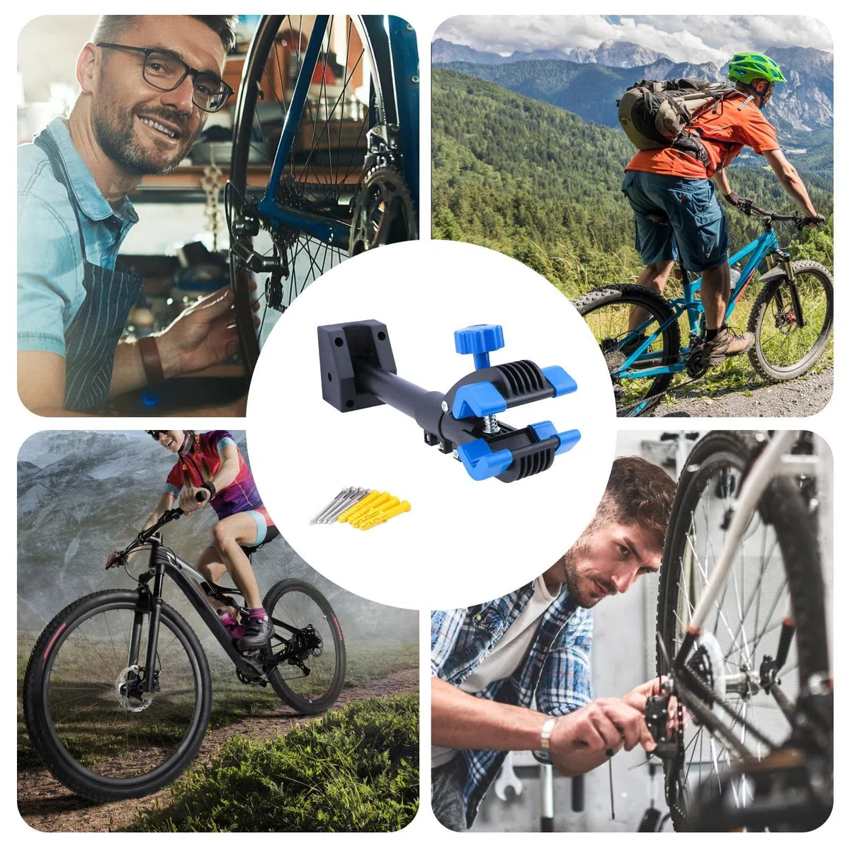 Portabiciclette Cavalletto Riparazione a Parete Pieghevole Regolabile | Sostegno Parete Bici Supporto A Parete Per Biciclette Da Montagna Strada Città