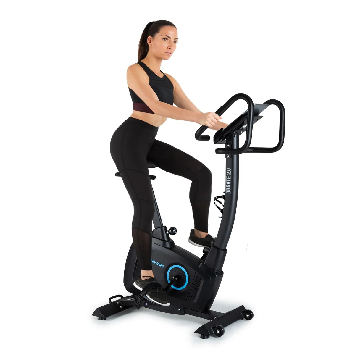 Capital Sports Durate - Cyclette, Ergometro, Cyclette da Camera con Cardiofrequenzimetro, Resistenza Regolabile 8 Livelli, LCD, Volano da 9 kg, 9 Programmi Preimpostati, Max. 100Kg
