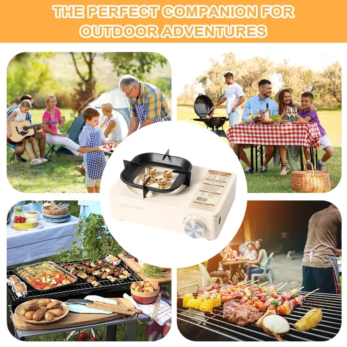 Fornello da campeggio, utensile da cucina con valigetta per il trasporto, fornello da cucina, adatto per viaggi, picnic, backpacking, escursioni, alpinismo, barbecue, tailgating e feste barbecue