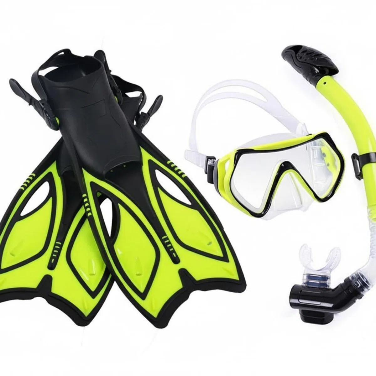 Baoblaze Maschera E Set Snorkeling Completo Maschera Grande Boccaglio a Secco Aperte Regolabili Lente Rinforzata 4mm E Cinturini Regolabili Silicone