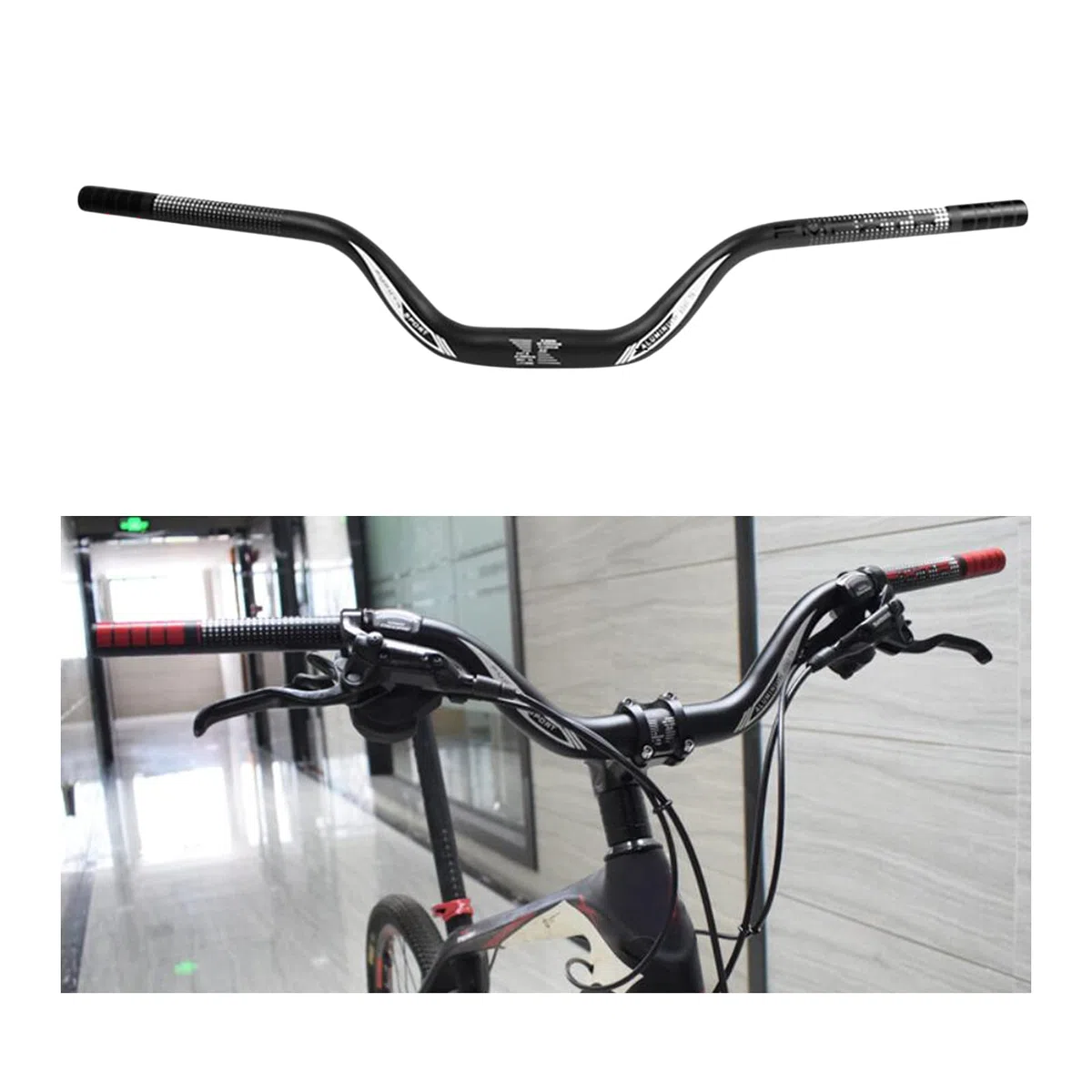 Perfeclan Riser per Manubrio MTB da 31,8 mm, Manubrio in Lega di Alluminio Mountain Road DH Manubrio per Bicicletta Riser per Bicicletta Manubrio Extra Lungo
