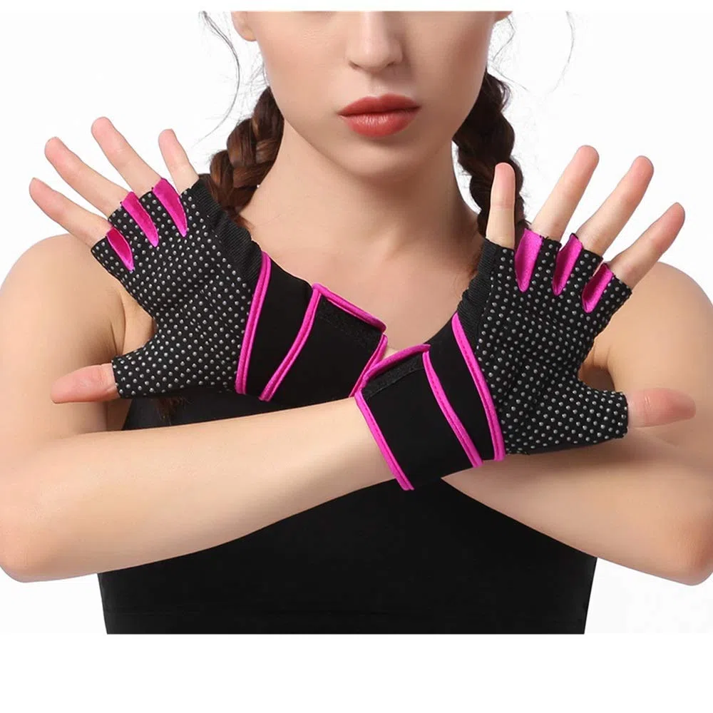Guanti Antiscivolo per la Palestra Guanti da Palestra da Donna, Guanti da Cross Training e da Sollevamento Pesi(XL)