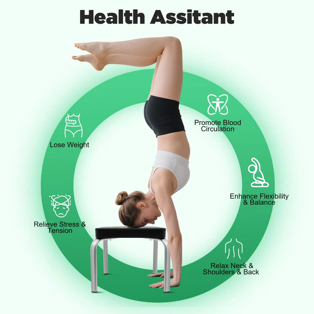 Sgabello da yoga, per yoga, per alleviare lo stress, migliorare il sonno, la digestione e l'allenamento della forza, ideale per l'allenamento a casa, fitness e palestra