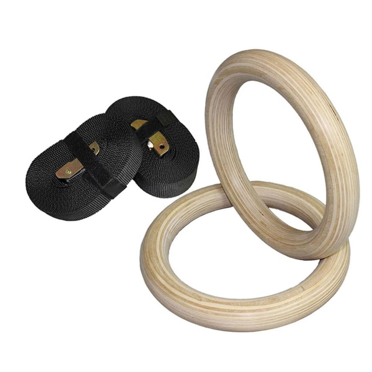 Anelli da ginnastica in legno | Anelli da ginnastica in legno | Anelli da ginnastica | Questi doppi anelli da ginnastica sono versatili e robusti regolabili per fitness con cinghie robuste