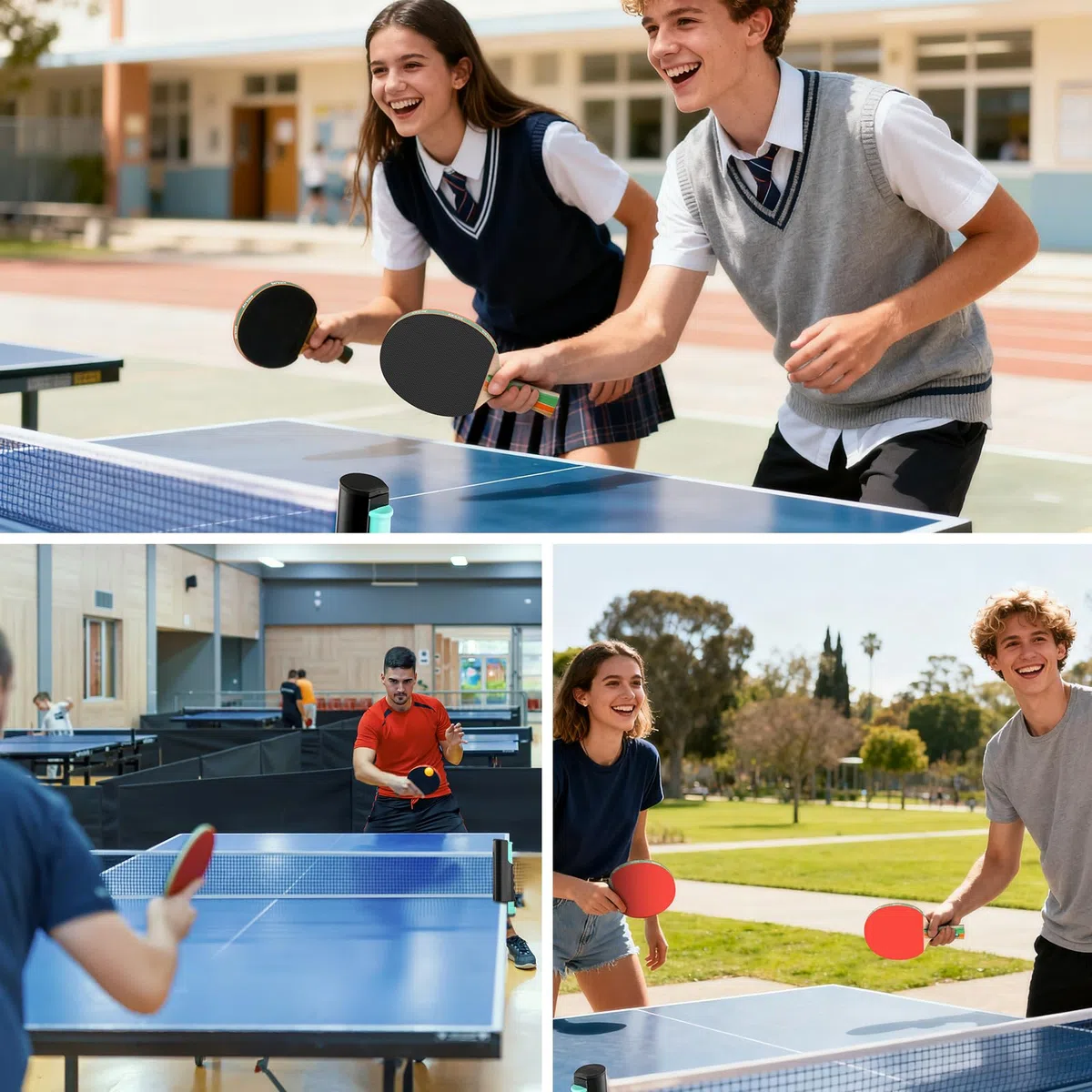 Set da ping pong per 2 giocatori, 2 racchette, 1 rete e 6 palline, kit da ping pong per giocare in interni ed esterni