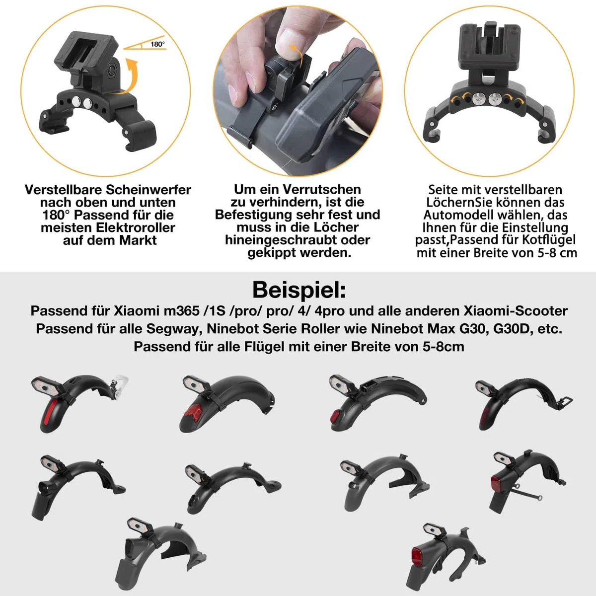 E Scooter Freccia Manico con Luce & Telecomando USB, Controllo 2 Frecce Scooter per Xiaomi M365/Pro2/1S Ninebot ES1/ES2/ES4/G30, Accessori Scooter