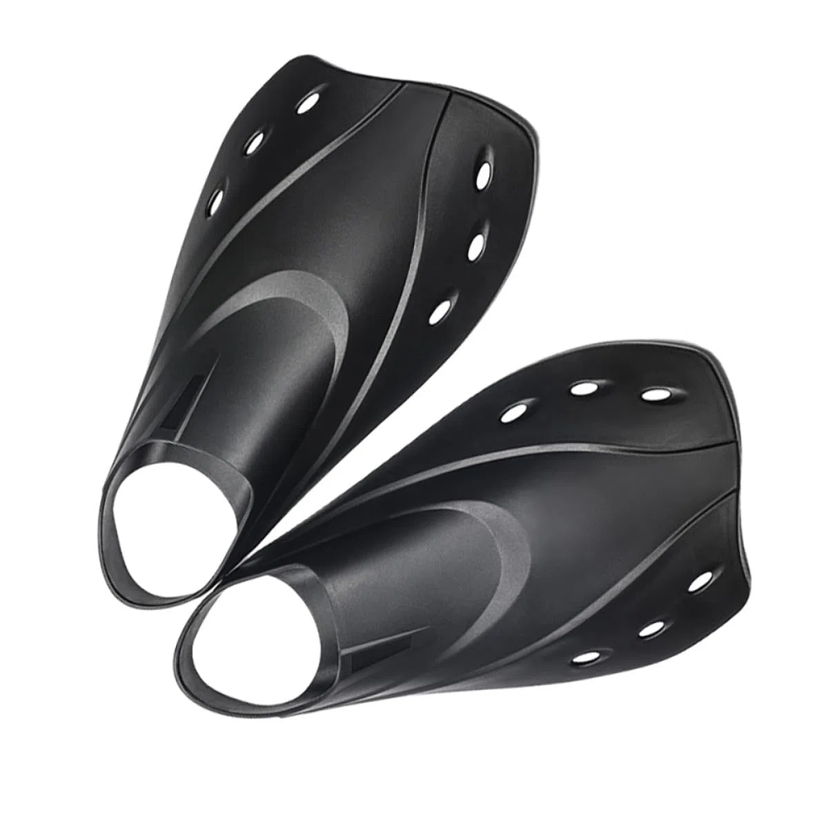 Pinne Corte per Snorkeling e Allenamento Nuoto Unisex Regolabili in Nero Leggere e Facili da Trasportare per Piscina e Viaggio