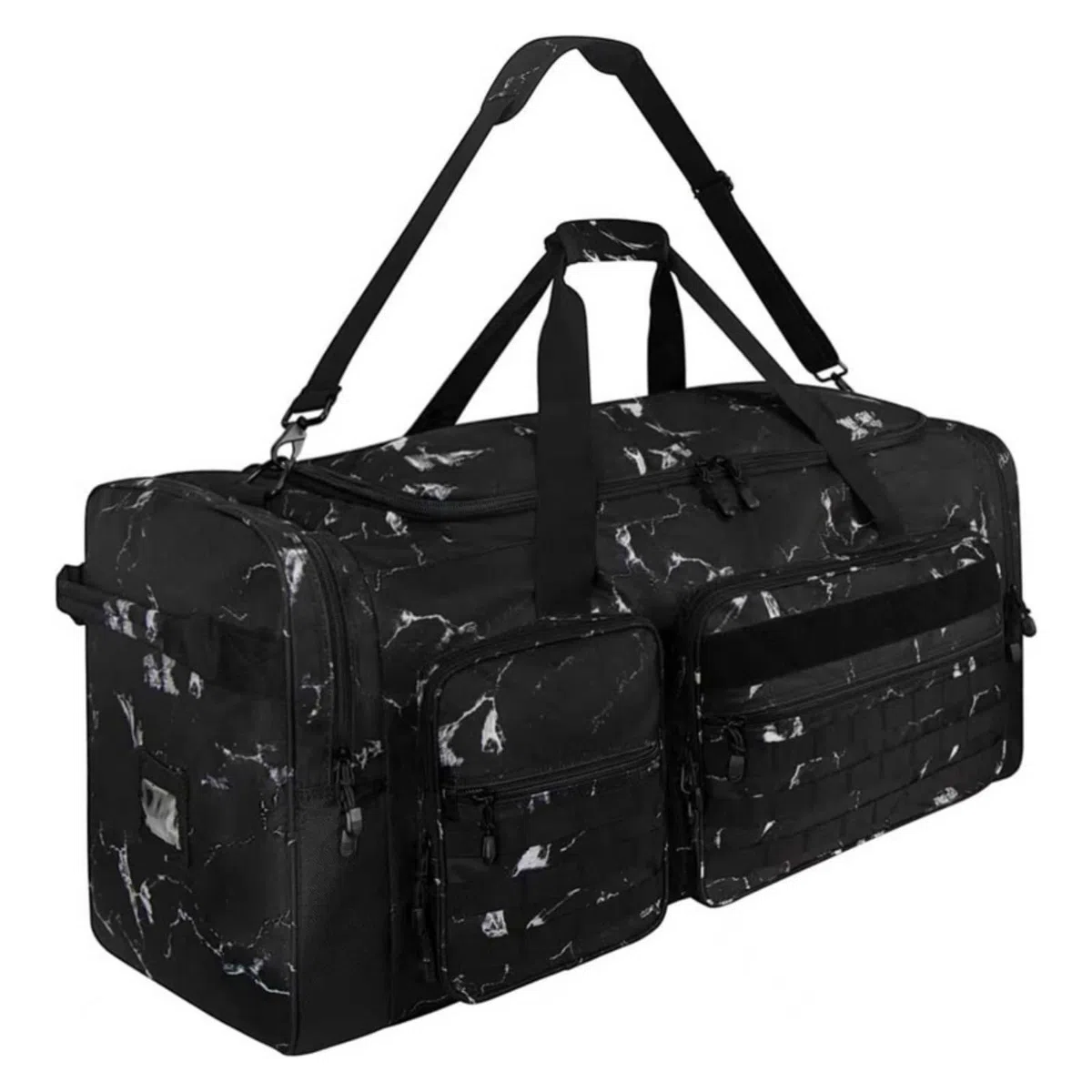 Borsone con Tracolla Regolabile Impermeabile Borsone con Tasche Laterali Multitasche Borsa da Baseball per Allenatori, Viaggio, Allenamento, Partite, Array, Stampa Marmo