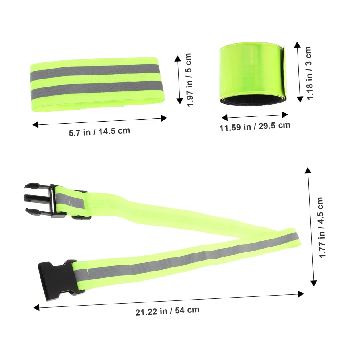 Toddmomy Set di Cinture Riflettenti Bande da Polso Fascia da Braccio Abbigliamento da Corsa Riflettente Cintura da Corsa Band da Polso Pellicola Riflettente Ad Alta Luminosità Verde
