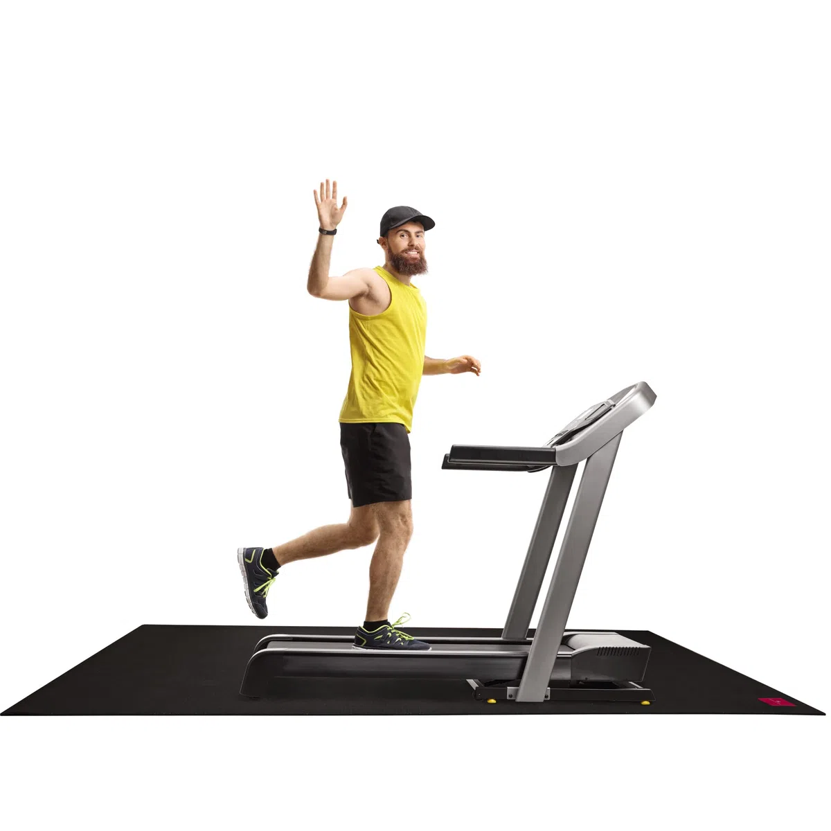 Cardio Mat – grande tappetino fitness – lungo e largo (2,00 x 1,15 m) – con custodia per il trasporto – per allenamenti intensivi – Resistente all'abrasione – disinfettabile