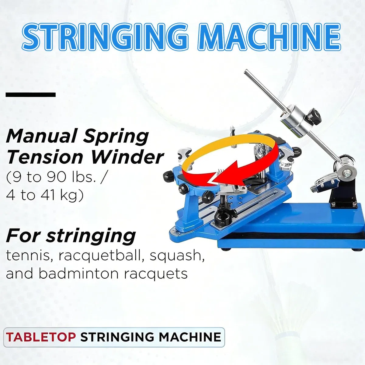 Macchina incordatrice manuale professionale per racchette,macchina incordatrice per racchette da tavolo,macchina incordatrice per racchette da badminton,con attrezzi e accessori per tennis Blue