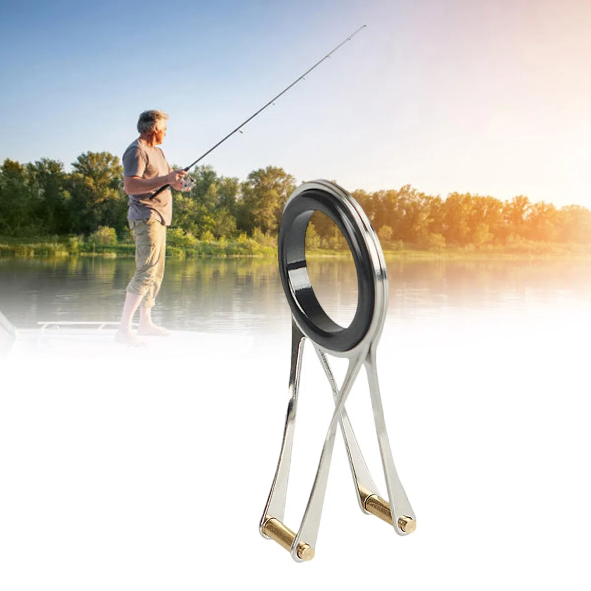 Guide per canna da pesca Guide di ricambio Telescoplc Anelli di guida in acciaio inossidabile Accessori per attrezzatura da pesca Aste per canna da pesca Guide per lenze