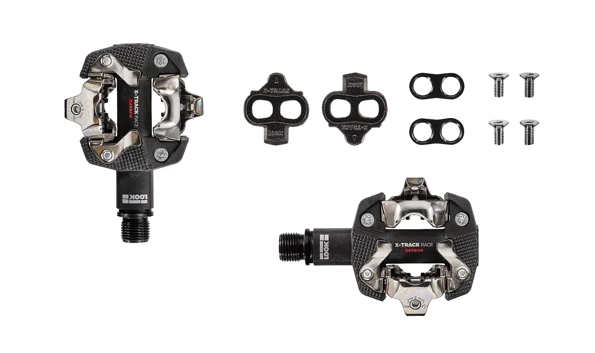 Look Cycle - Pedali MTB X-Track Race Carbon - Meccanismo Compatibile SPD - Corpo in Carbonio - ASSE in Chromoly+ - Affidabilità Estrema, Ampia Superficie d’Appoggio - Pedali Automatici MTB