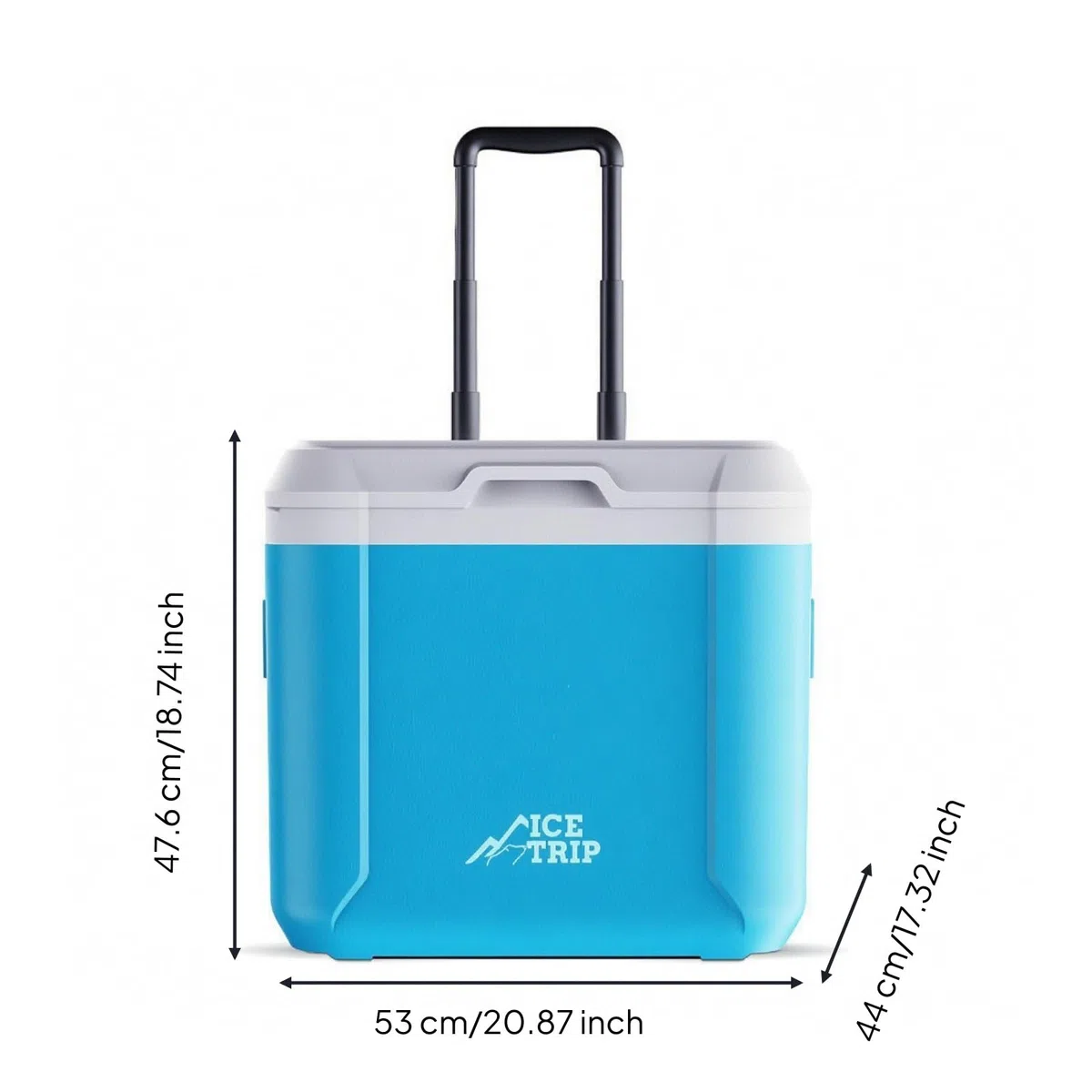 Frigo Portatile con Ruote Grande Capacità Ghiacciaia Portatile con Ruote Facile da Trasportare Scatola Termica per Campeggiatori, Famiglie, Barbecue
