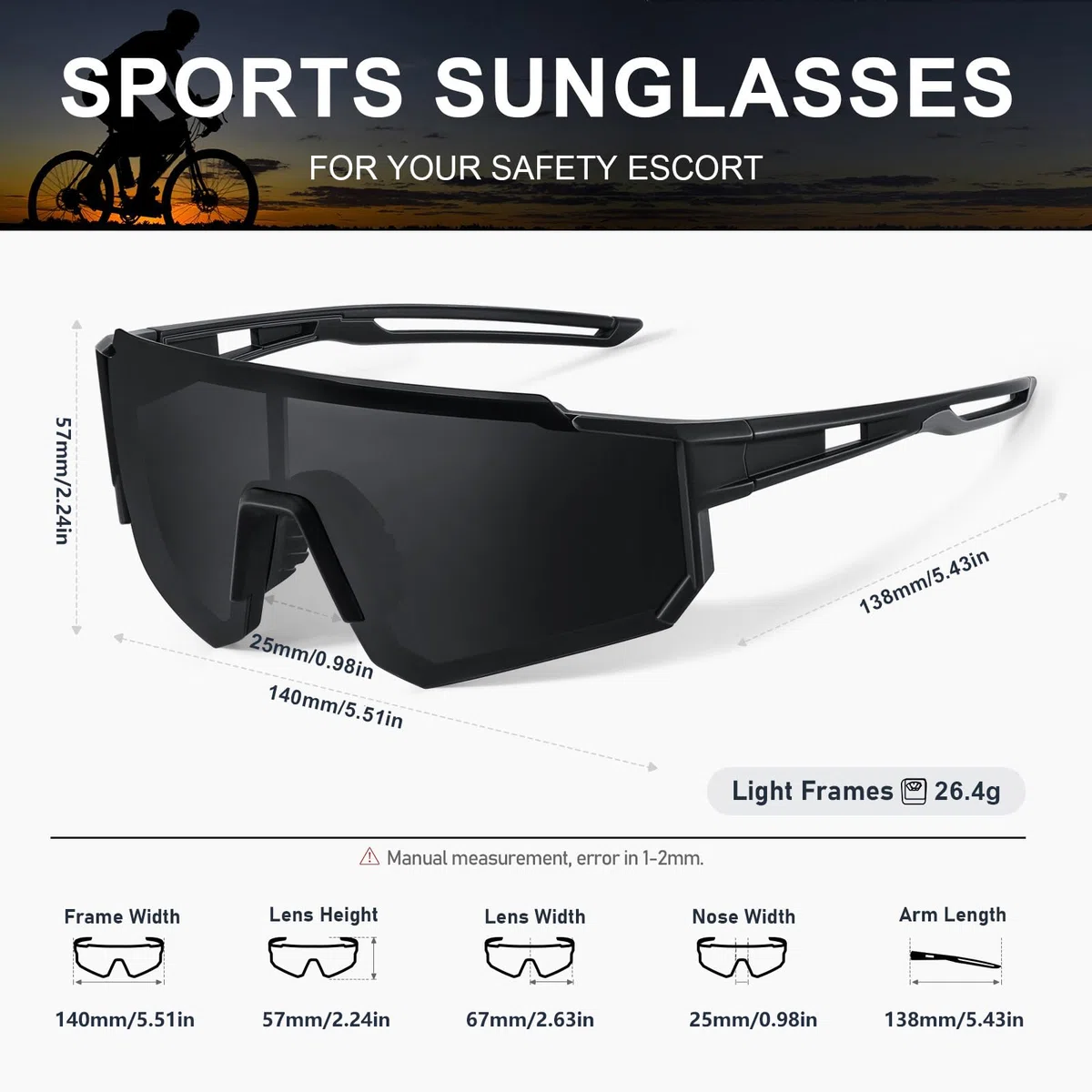 Occhiali da sole sportivi polarizzati per uomo e donna, pesca, ciclismo, mountain bike, baseball, protezione UV