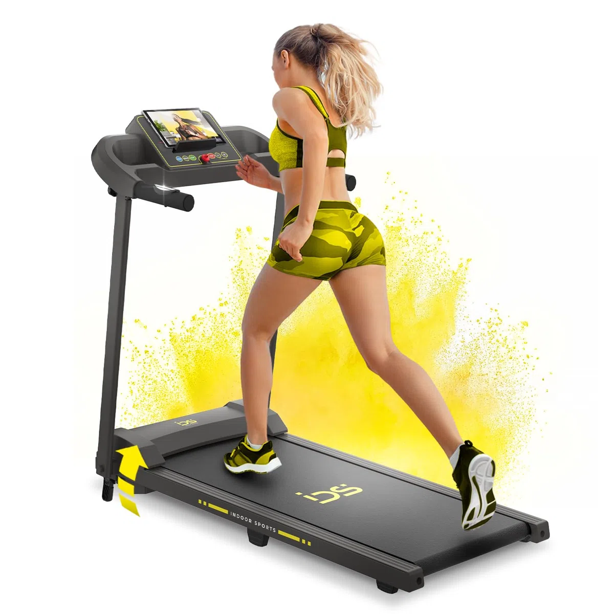 IDS W6 Tapis Roulant Elettrico Salvaspazio, CORSA + NORDIC WALKING, Brand ITALIANO, Super Slim 11,5 CM, 8 km/h, 6 Programmi, Telecomando da polso, Garanzia e Assistenza ITALIA