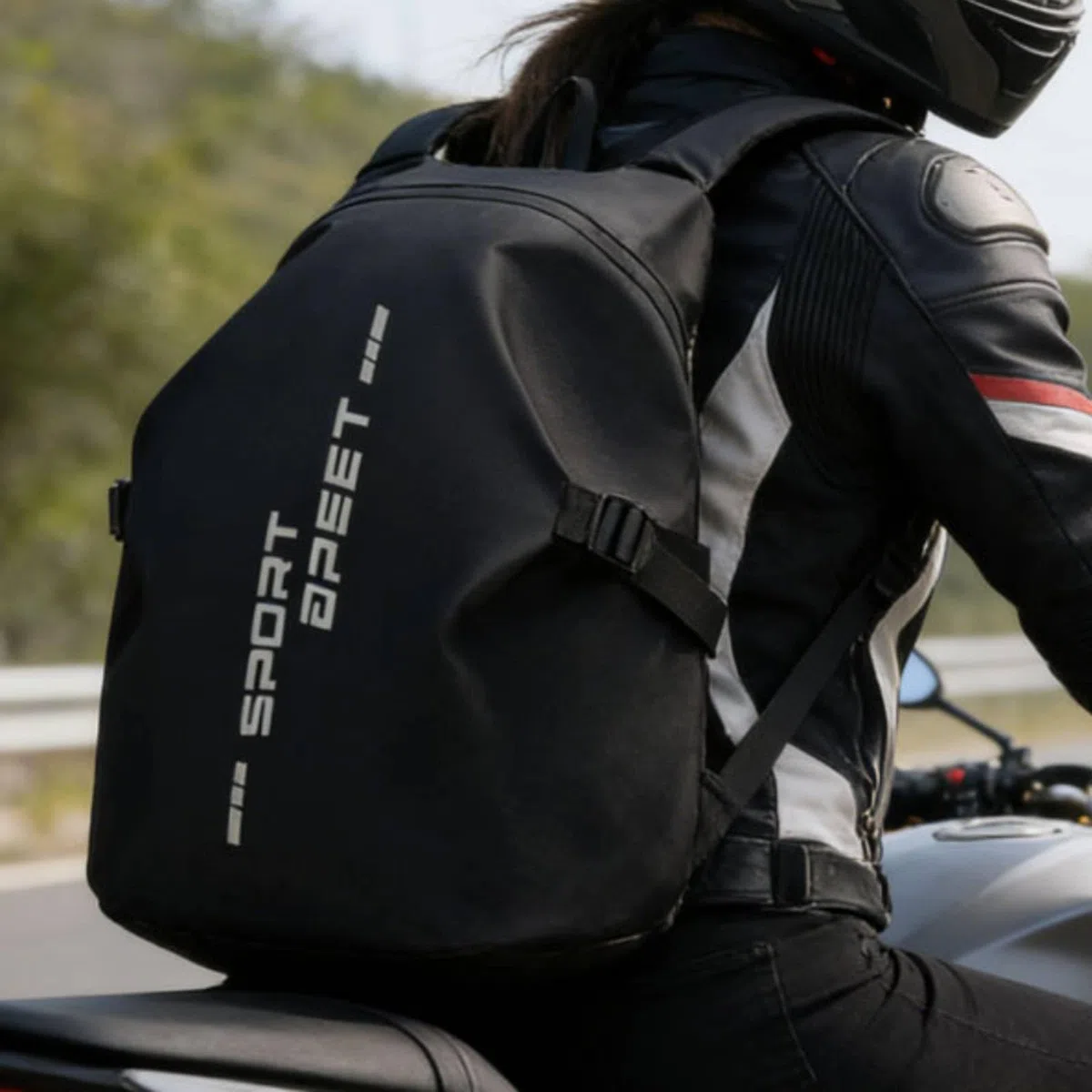 Qianly Zaino Casco Zaino Bici Zaino Sportivo Zaino Impermeabile con Capacità per Casco Protezione da Schizzi Nastro Riflettente per Visibilità Trasporto a