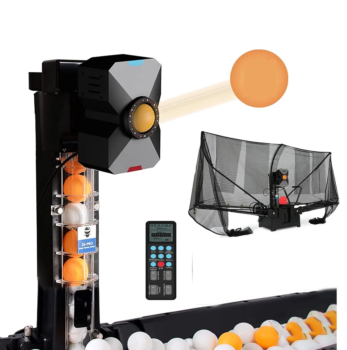 Robot automatico da ping pong con 36 varianti di rotazione, lancia palline per ractice e allenamento