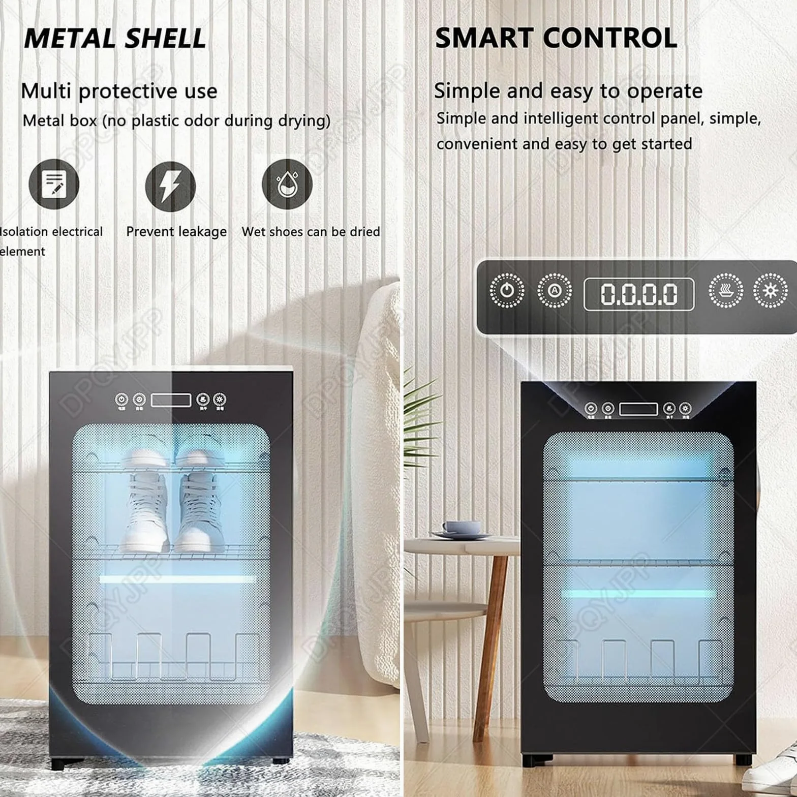 Asciugascarpe Elettrico, scaldascarpe e Stivali per asciugare Le Scarpe sudate ed eliminare i Cattivi odori, Asciugatura Automatica Senza Bisogno di supervisione.