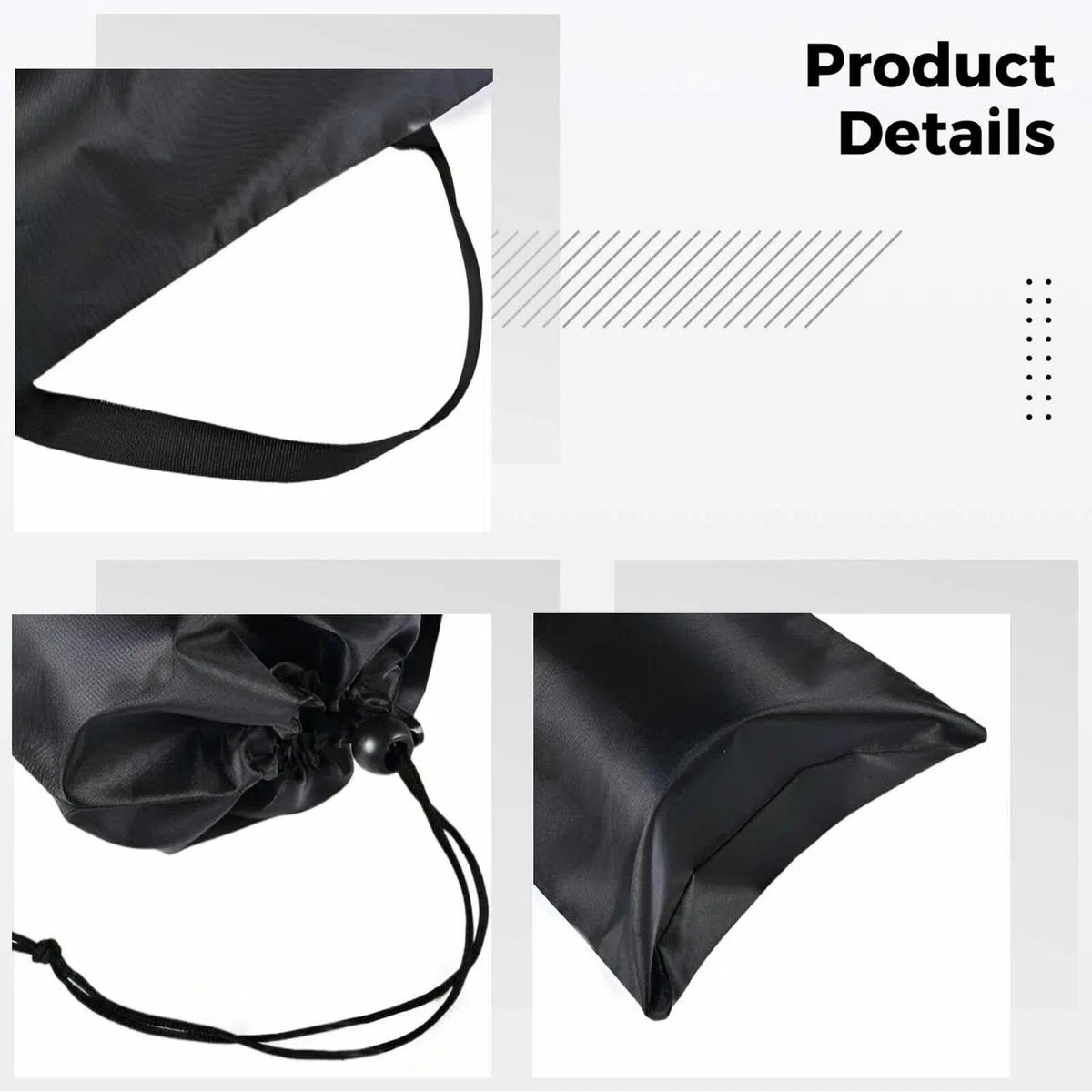 Borsa per canna da pesca, 100 cm, in poliestere 210D, con coulisse, con tracolla, per tappetino da yoga, bastoncini da pesca, campeggio, nero