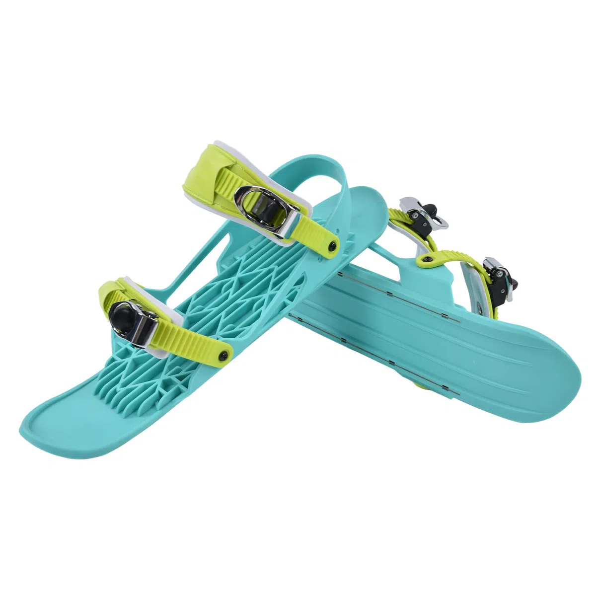 Syrisora 1 Paia Mini Pattini Da Sci Verde Nylon Portatile Regolabile Snowboard Scarpe per Sci All'aperto Sport
