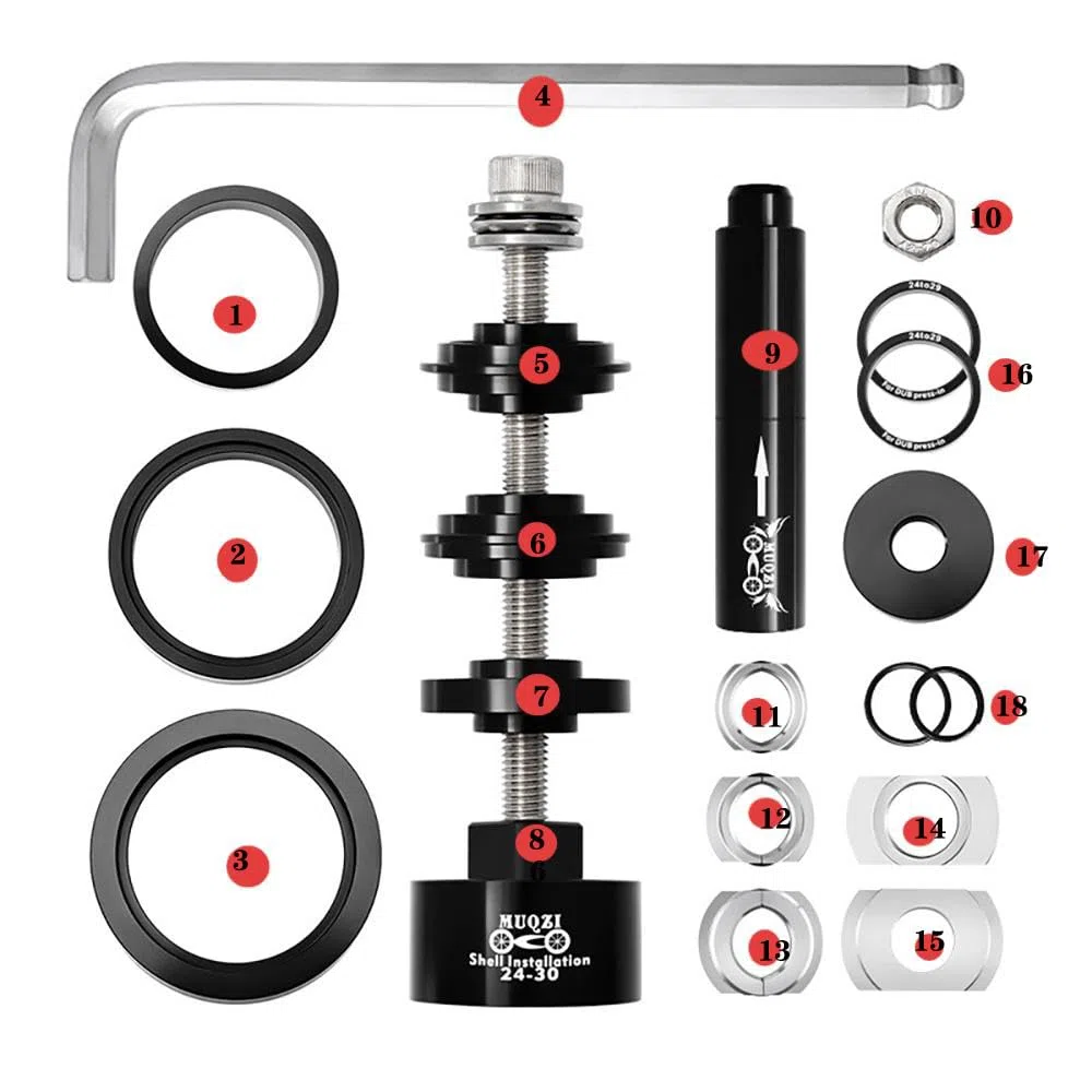 NEWFUN Kit Inferiore Bicicletta,Estrattore Movimento Centrale Bici, Kit per la Stampa del Cuscinetto della Bicicletta,Strumenti per Il Montaggio e Lo Smontaggio del Movimento Centrale BB86/30/92/PF30
