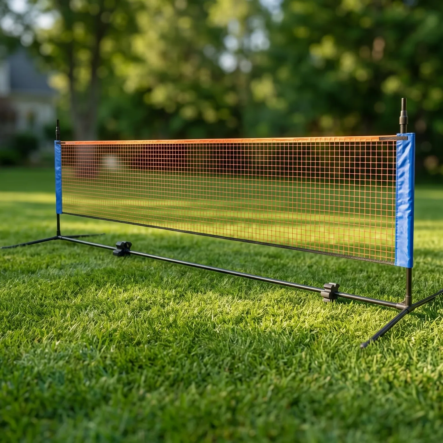 Rete da Badminton Portatile Rete da Badminton Rete Rete da Allenamento Struttura Autportante Regolabile in Tubo Zincato Pieghevole con Borsa Adatta, 3.1M