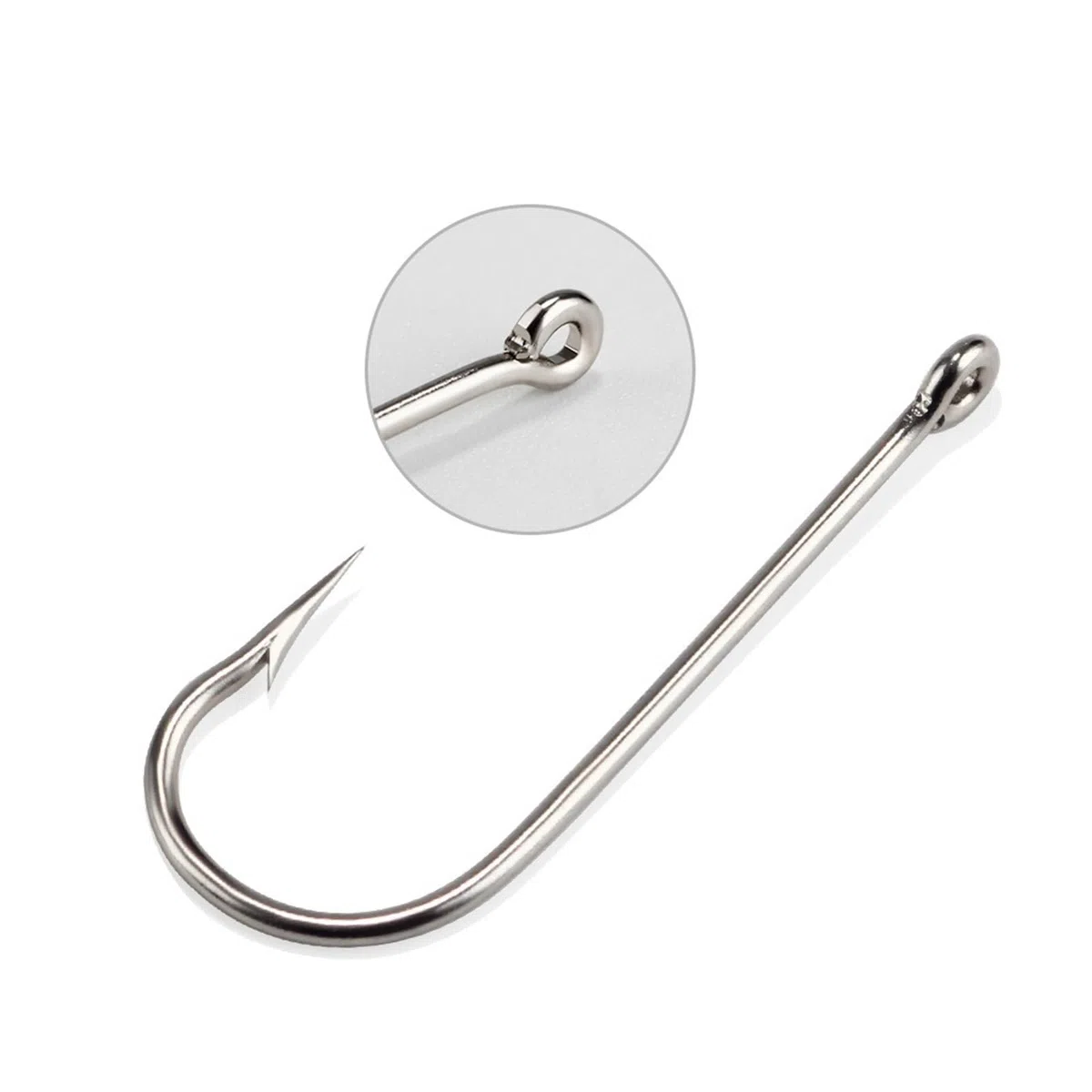 Amo da Pesca Amo da Mare con Anelli Grandi in Nichel Tondo 100 Pezzi/Scatola Ganci for Jigging Carpa Amo Attrezzatura da Pesca 10# -20# Accessori per la Pesca (Color : 15#)