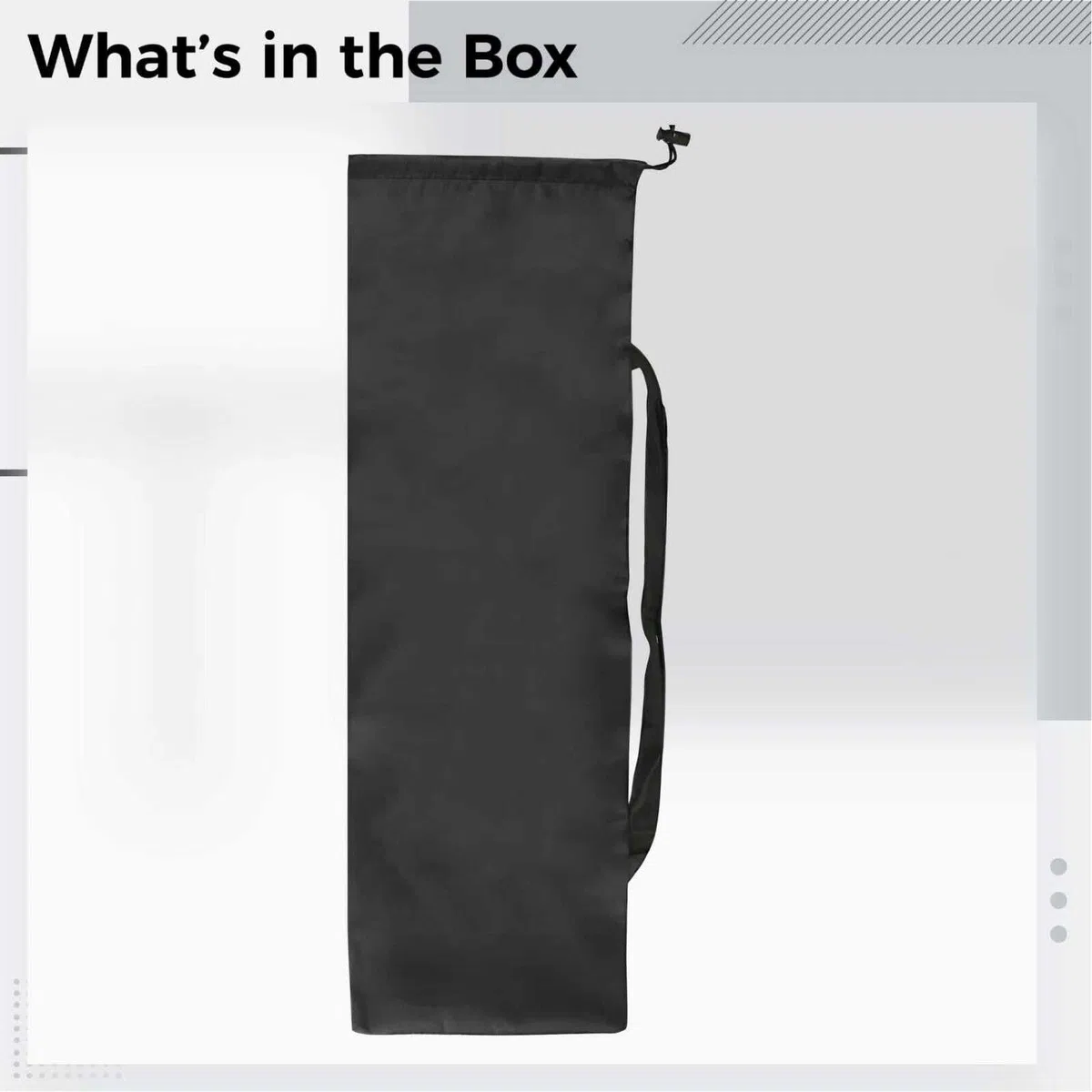Borsa per canna da pesca, 100 cm, in poliestere 210D, con coulisse, con tracolla, per tappetino da yoga, bastoncini da pesca, campeggio, nero
