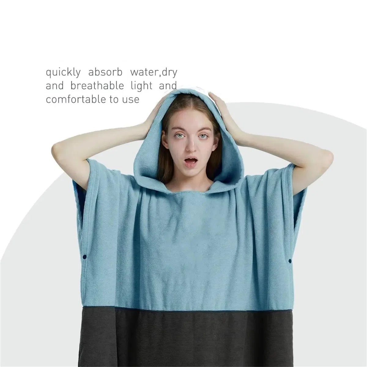 Poncho Surf Aiuto Cambio Spiaggia Poncho da surf, asciugamano, poncho ad asciugatura rapida, con cappuccio, accappatoio spiaggia, bagno for adulti(Dark Blue)