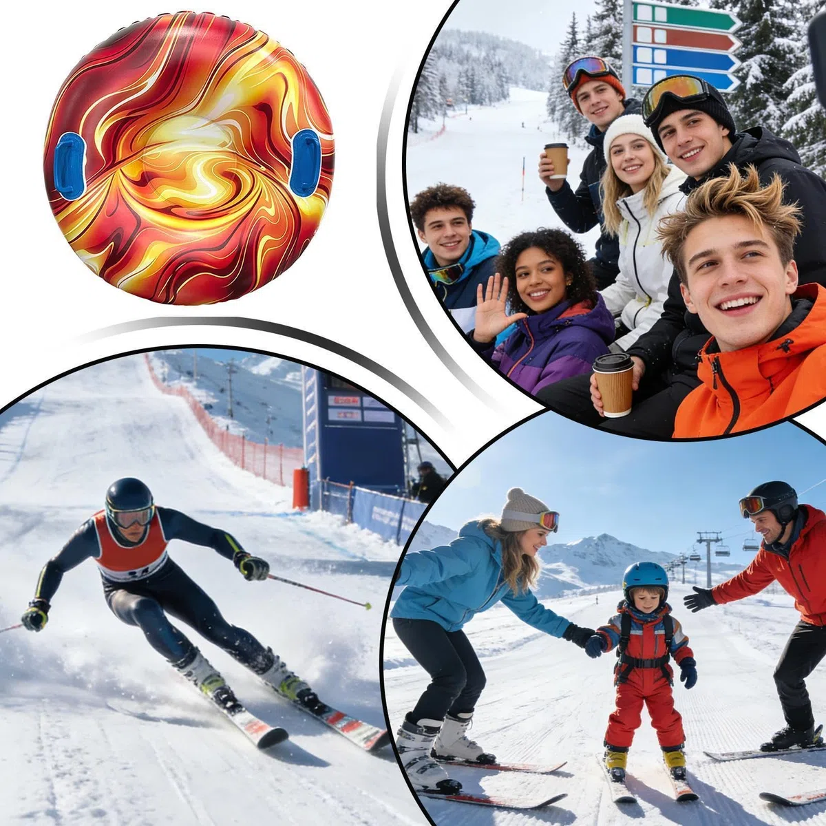 Slittino da neve per adulti, gonfiabile, rimorchio | Slittino gonfiabile Snow Tube per attività all'aperto in parco, spiaggia, piscina, fiume,