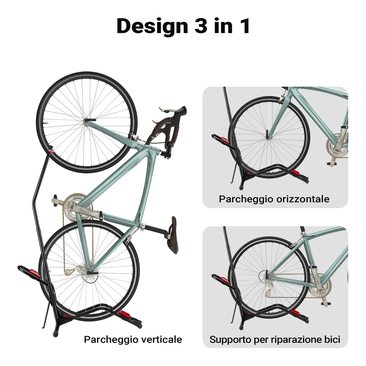 Wiltec Portabici da Terra Universale, Porta Bicicletta autoportante in Acciaio