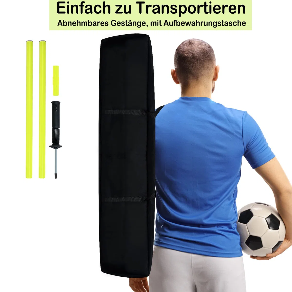 UISEBRT Slalom Poles - Set di aste da calcio, con custodia, per agilità e coordinazione