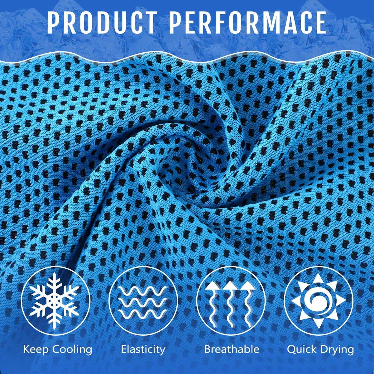 Confezione da 50 Asciugamani rinfrescanti 40"x12" Asciugamani da Yoga Traspiranti Morbidi e Freschi in Microfibra per Allenamento,Collo e Viso,Palestra Golf Sport Corsa (Azzurro)