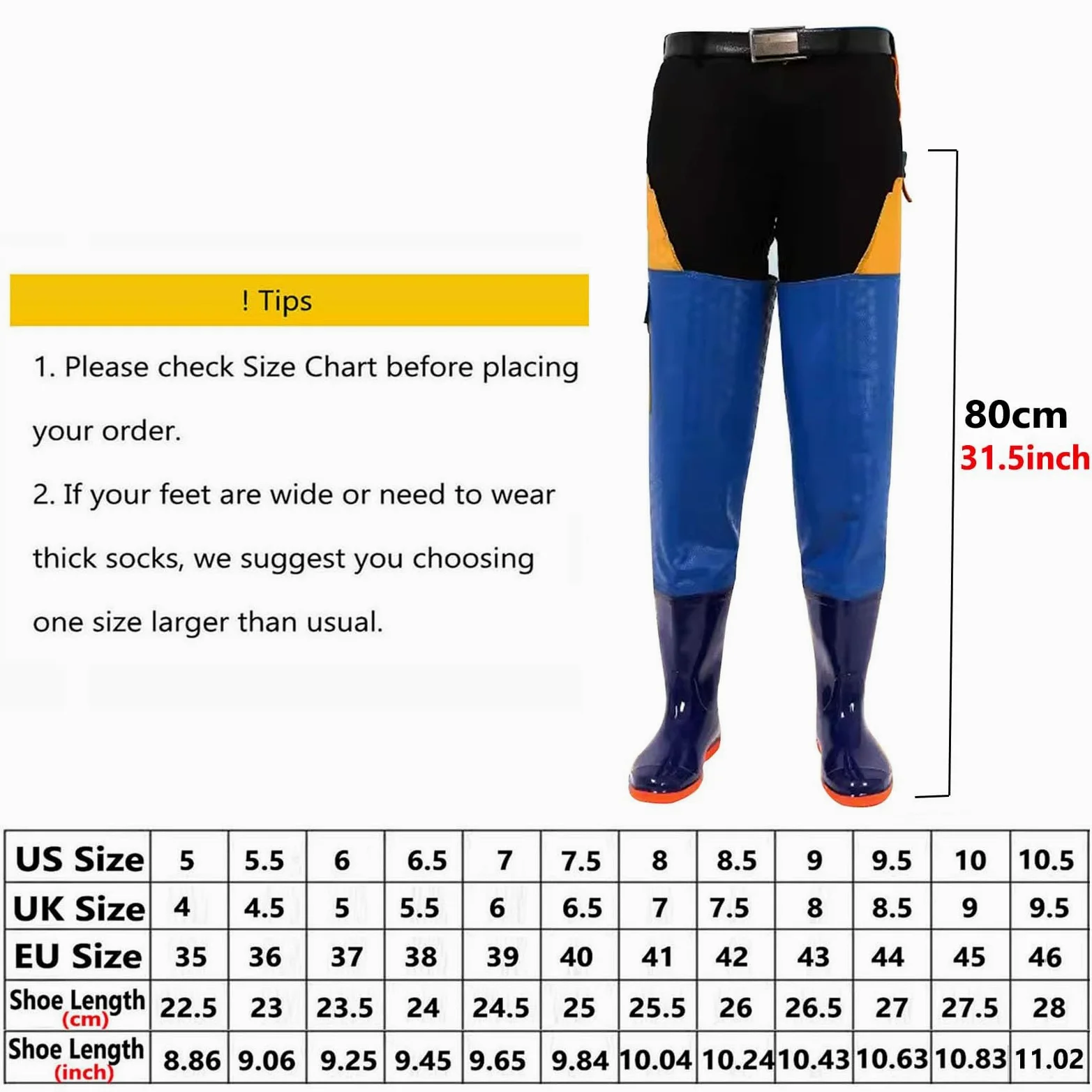 Trampolieri da Pesca | Trampolieri for anca impermeabili in PVC for caccia alla pesca unisex blu taglie USA 4.5-9.5(9)