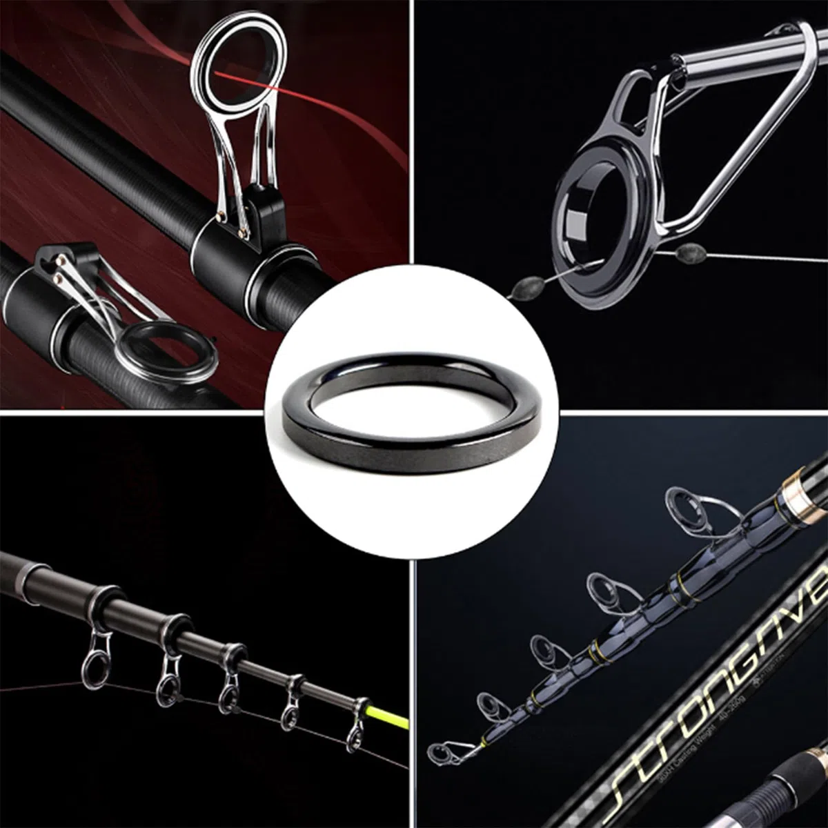 40 anelli di ricambio per canna da pesca con diametro esterno da 4,72 mm-3 cm, set di anelli guida in ceramica, 10 dimensioni