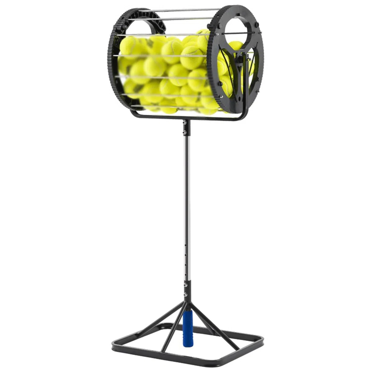 Raccoglitore per palline da tennis 2 in 1, portatile, con capacità di 80 palline, design ergonomico, struttura in acciaio inox per scuole, allenatori, club