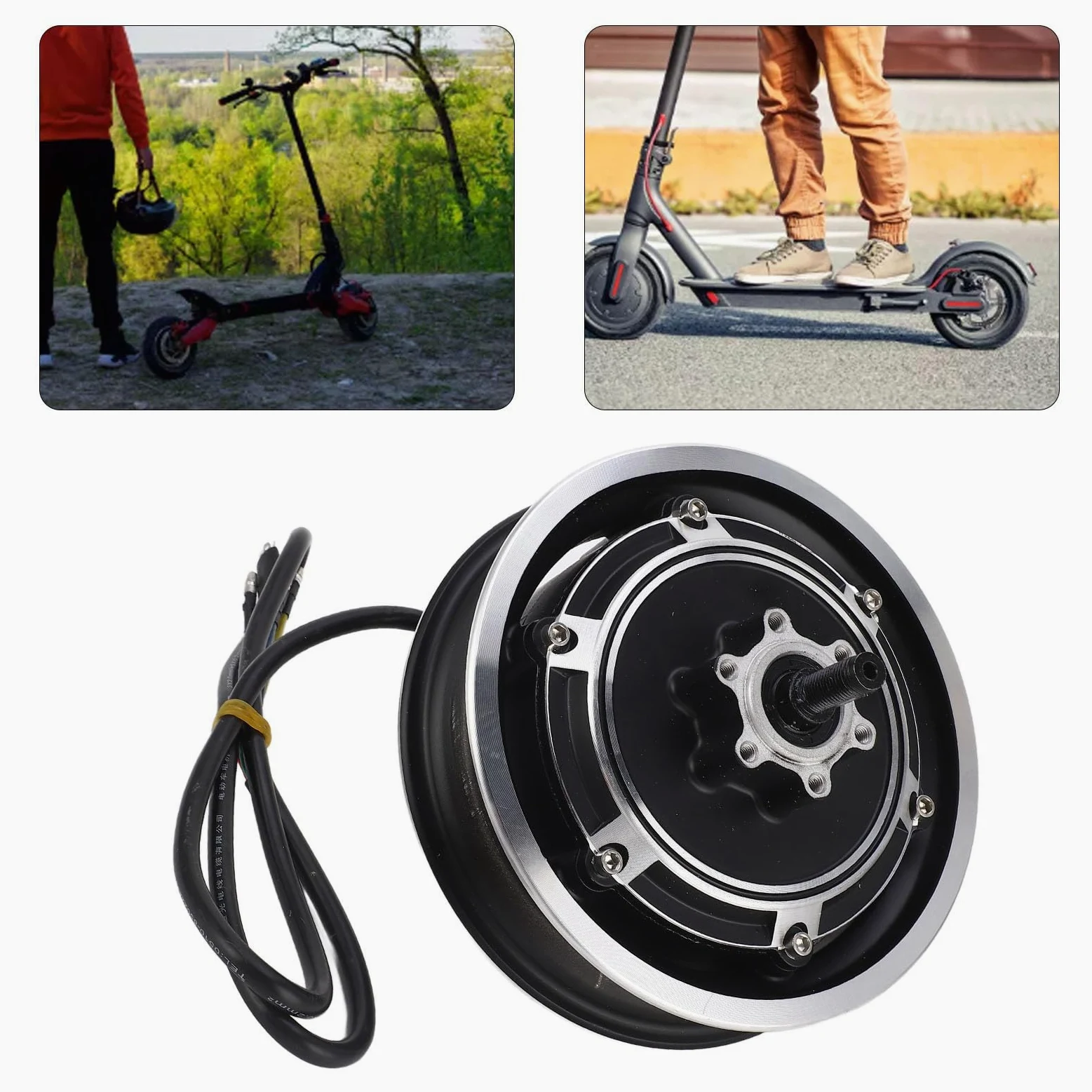 Motore del per Scooter Elettrico 48V 1000W per Pneumatico Esterno da 10 Pollici Ruota in Lega di Alluminio Funzionamento Silenzioso Alta Efficienza Durevole
