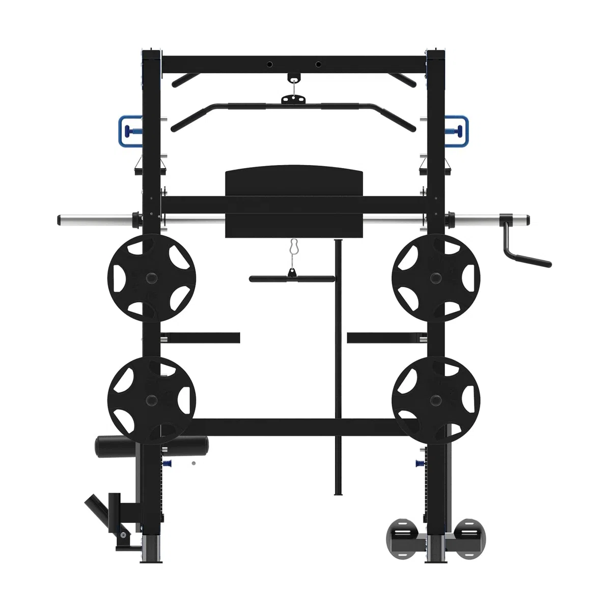Multistazione Palestra Compatta F12 Smith Machine Home Gym 120 kg | Macchina Palestra Multifunzione con Multipower, Pulegge 2:1, Lat Machine e Barra Olimpica