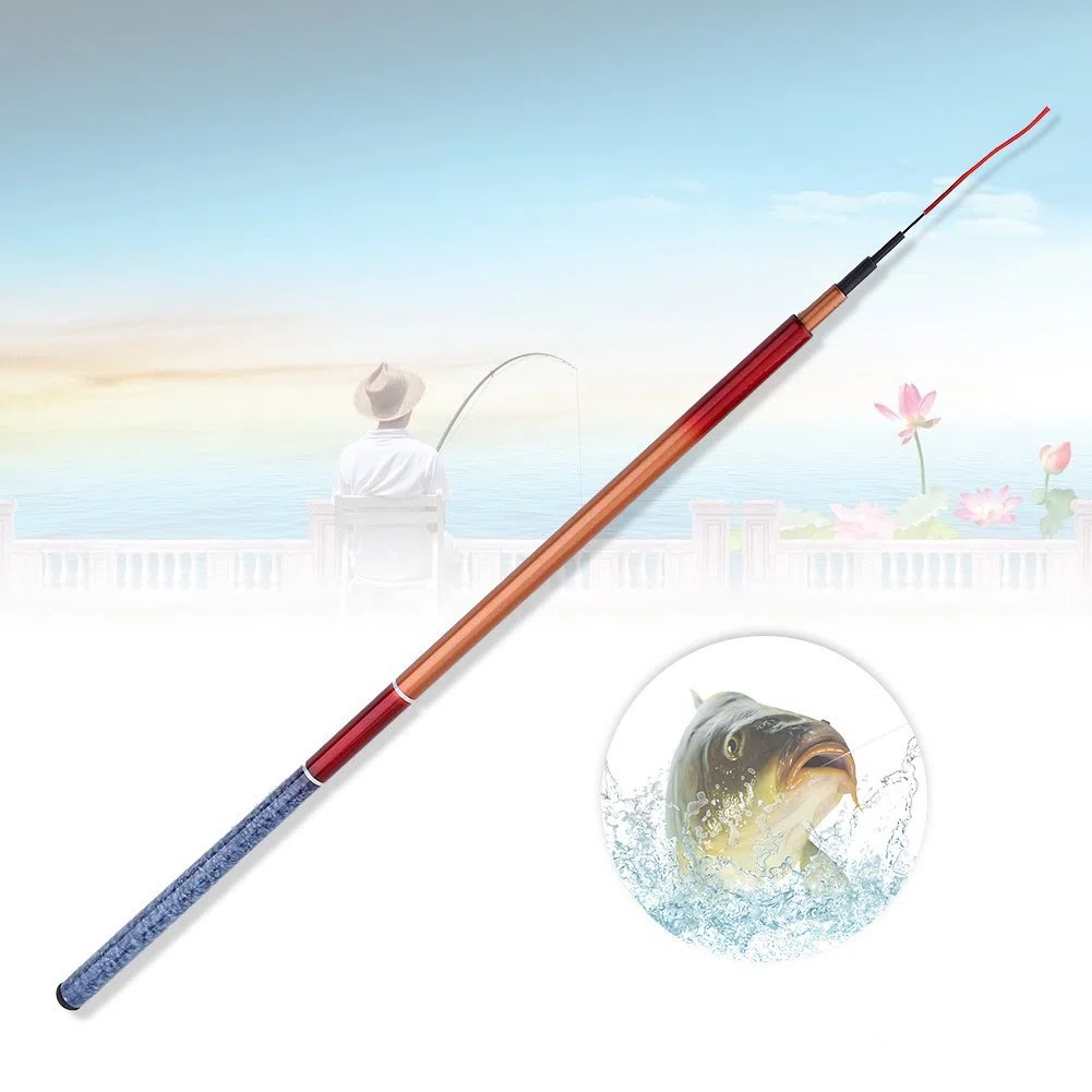 Canna da pesca telescopica, ultra leggera e ultra fine, canna da pesca in acciaio dolce 3,6M for principianti, pesca in fiume, viaggi e laghi