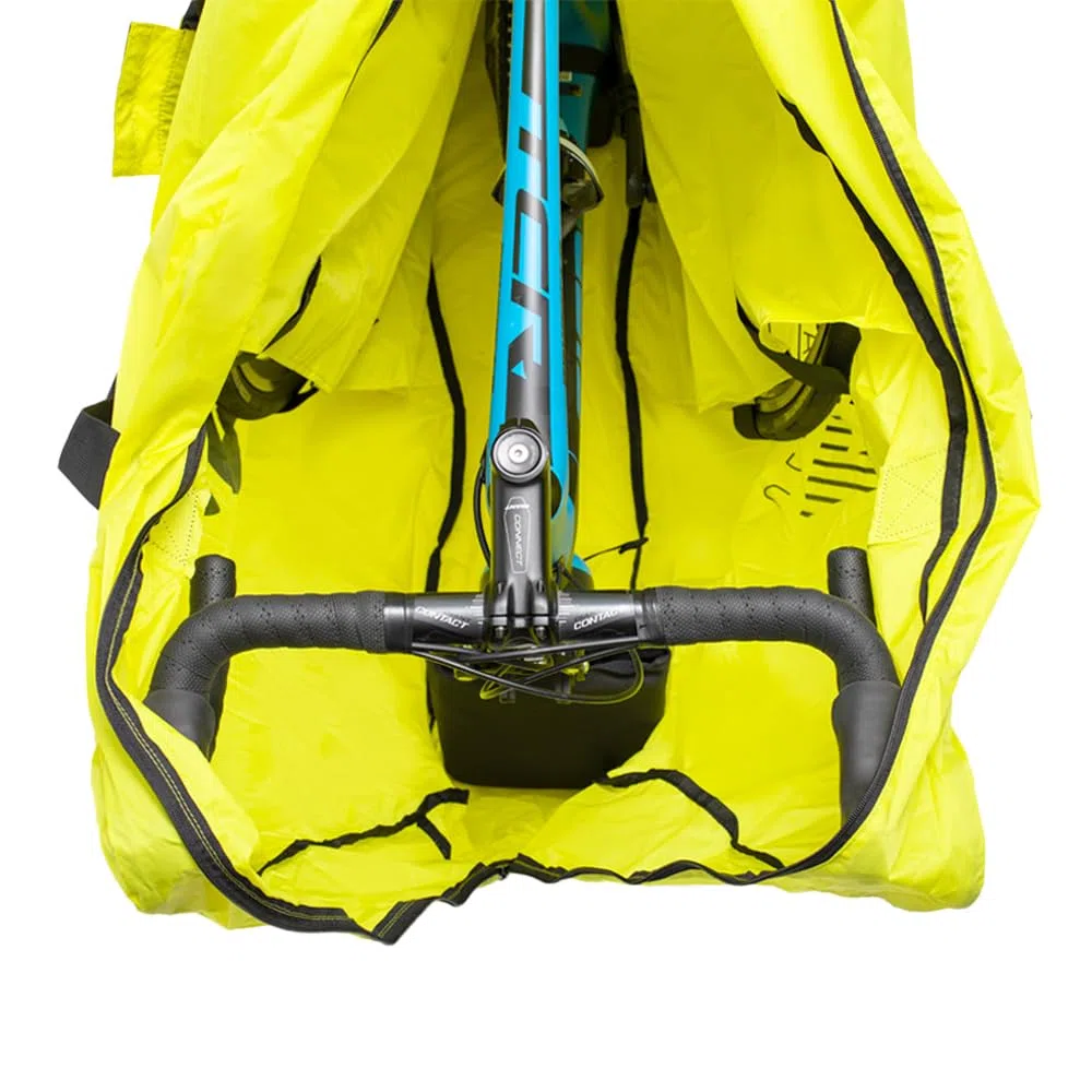 Buds-Sports - TRAINBag Light - Custodia per Bici Speciale per il Treno - 130x90 cm - per viaggiare con la tua bici o MTB - ultra leggero e compatto (Giallo)