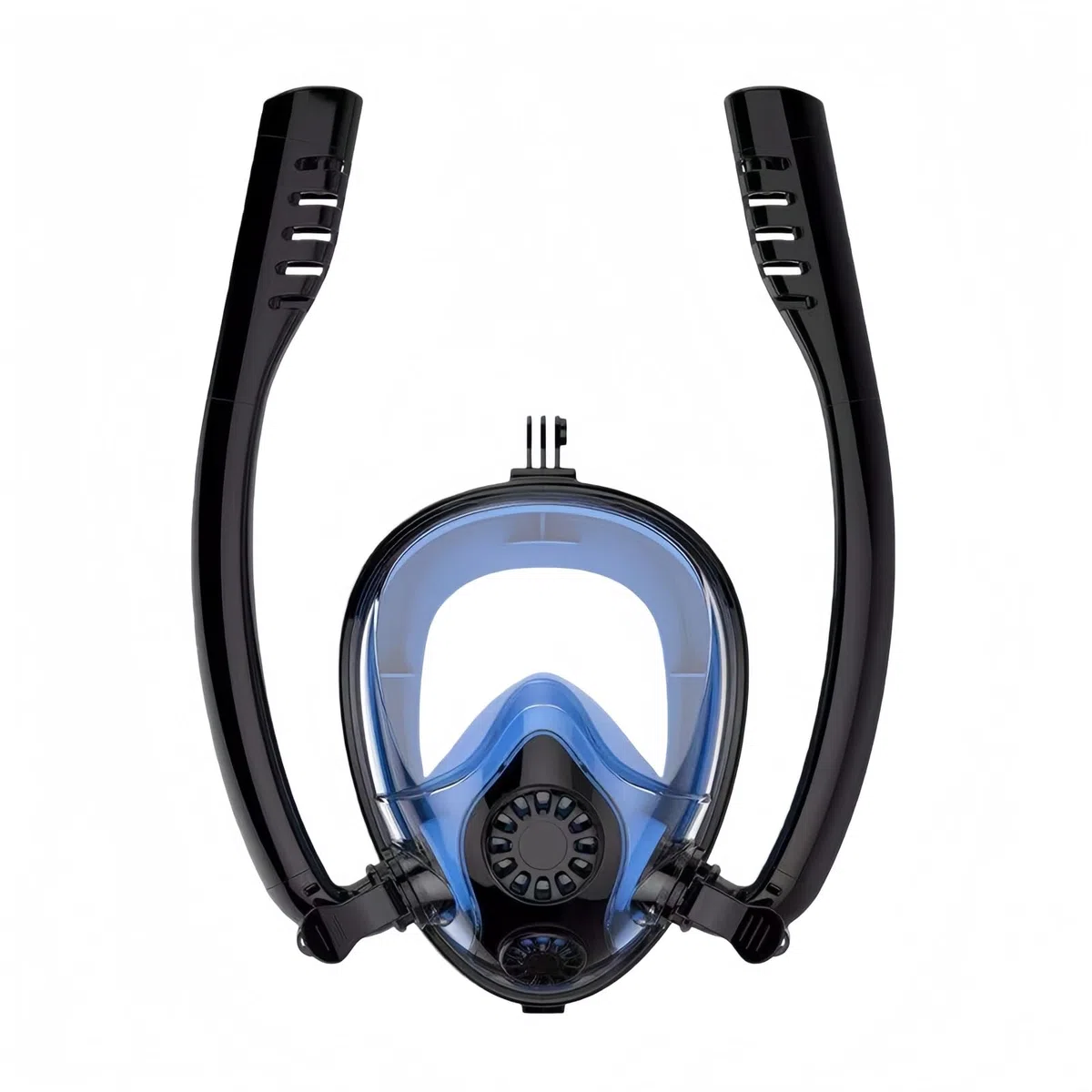 Maschera subacquea per adulti e bambini, maschera subacquea, maschera completa con boccaglio, set da snorkeling per adulti (K2, stile adulto (nero/blu, S/M)