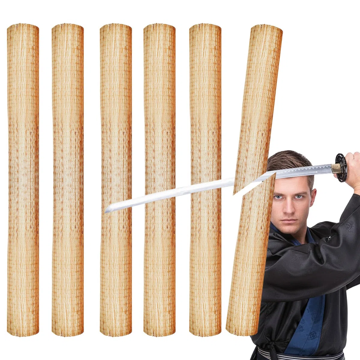 Tameshigiri - Tappetino per tatami, bersaglio per pratica di taglio spada giapponese, 180 x 86 cm, realizzato in autentica paglia per allenamento di arti marziali samurai