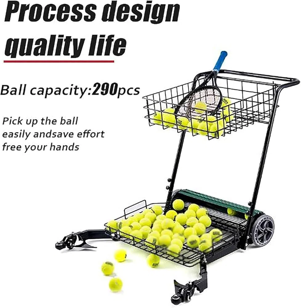 Raccoglitore di palline da tennis per raccogliere fino a 290 palline per allenamento in palestra