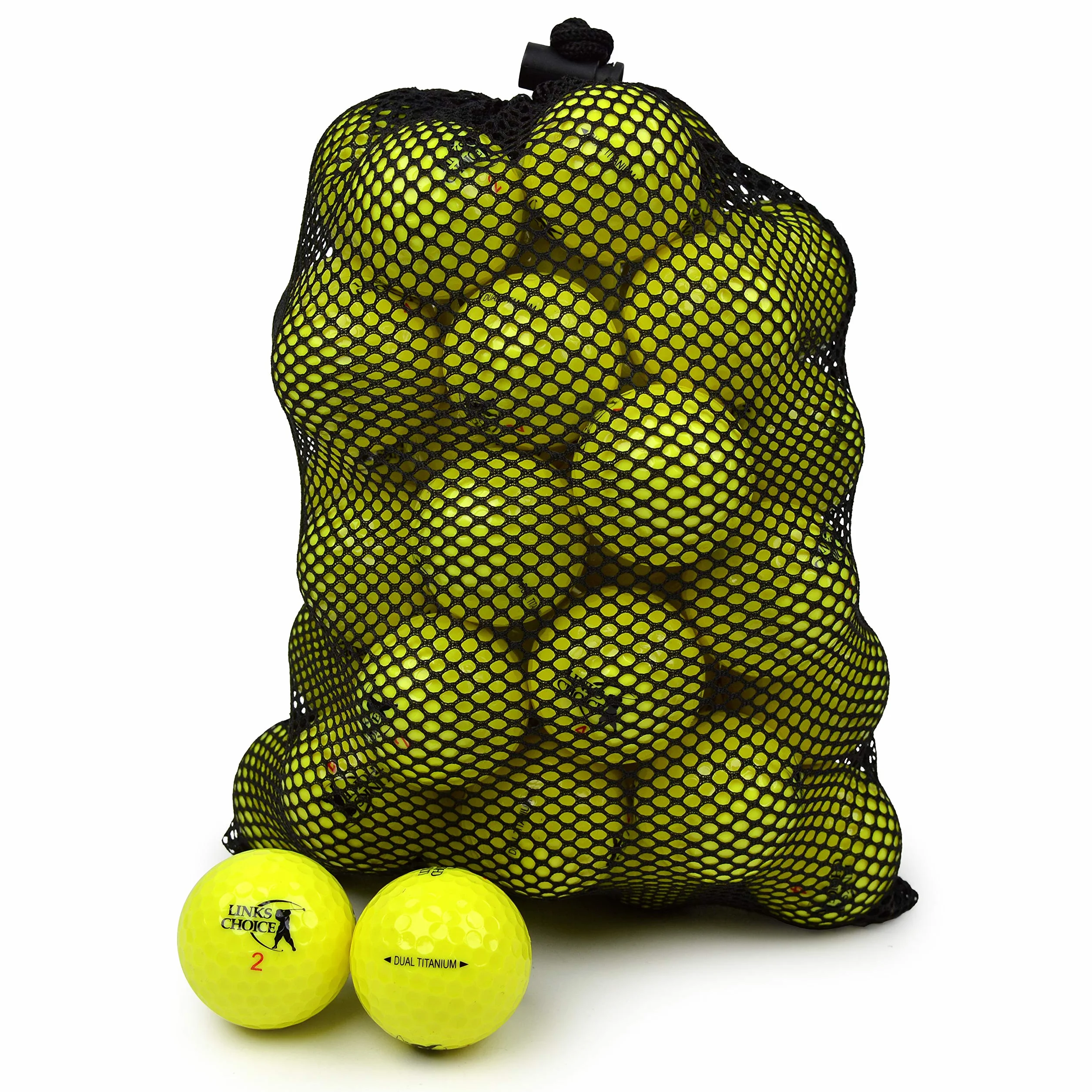 Links Choice Yellow, 100 Palline da Golf di Colore Giallo Unisex Adulto