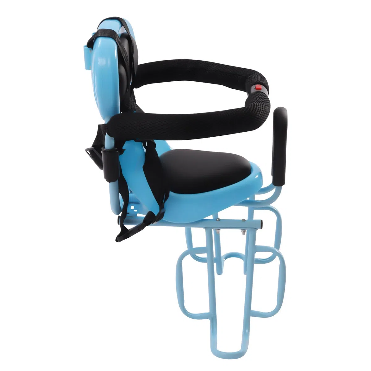 Seggiolino posteriore per bicicletta con imbottitura in schiuma, con parapetto di protezione rimovibile e cintura a 4 punti, resistente con poggiapiedi, per bambini da 6 mesi a 6 anni